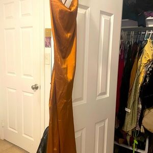 Bronze silk dress